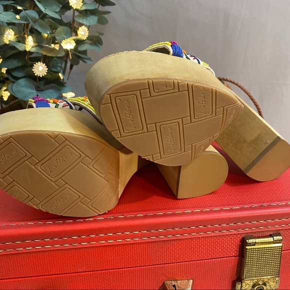 🔥 Sam Edelman Mel Saddle Embroidered Sandals - Picture 4 of 6